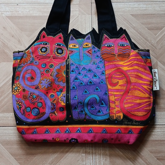 Vintage Laurel Burch 3 cats bag - Picture 2 of 4